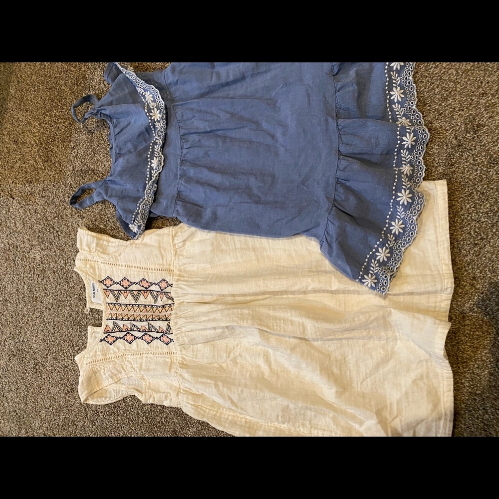 Two spring summer dresses. Embroidered and cute.